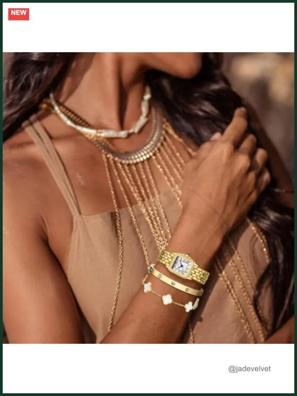 Gold Toned Bangle Watch and Diamond Tennis Bracelet Set Vintage Design Water